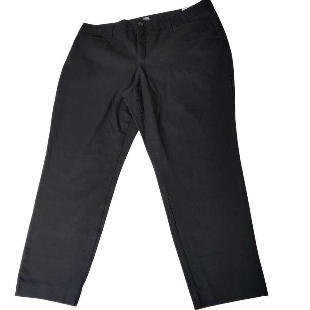 St Johns Bay Womens‎ 20W (38x26.5) Black Ankle Pants Mid-Rise Straight Leg #2NWT